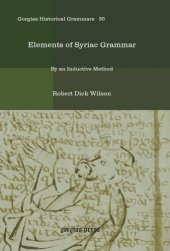 book Elements of Syriac Grammar: By an Inductive Method