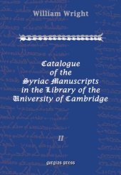 book Catalogue of the Syriac Manuscripts in the Library of the U. of Cambridge