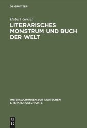 book Literarisches Monstrum und Buch der Welt: Grimmelshausens Titelbild zum »Simplicissimus Teutsch«