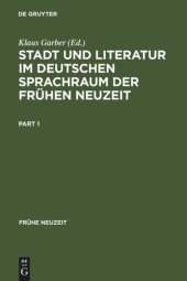 book Stadt und Literatur im deutschen Sprachraum der Frühen Neuzeit