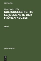 book Kulturgeschichte Schlesiens in der Frühen Neuzeit