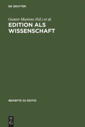 book Edition als Wissenschaft: Festschrift für Hans Zeller