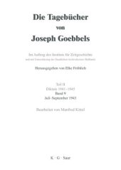 book Die Tagebücher von Joseph Goebbels: Band 9 Juli - September 1943