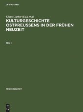 book Kulturgeschichte Ostpreussens in der Frühen Neuzeit