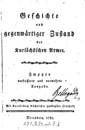 book Geschichte und Zustand der Kursächsischen Armee