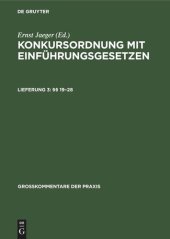 book Konkursordnung mit Einführungsgesetzen: Lieferung 3 §§ 19–28