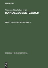 book Handelsgesetzbuch: Band 1 Einleitung; §§ 1-104