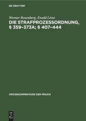 book Die Strafprozeßordnung, § 359–373a; § 407–444