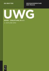 book UWG: Band 1 Einleitung; §§ 1-3