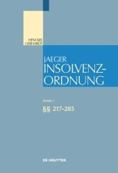 book Insolvenzordnung: Band 7 §§ 217-285