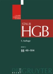 book Handelsgesetzbuch: Band 2 §§ 48-104