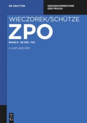 book Zivilprozessordnung und Nebengesetze: Band 8 §§ 592-723