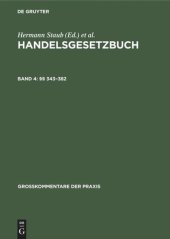 book Handelsgesetzbuch: Band 4 §§ 343–382