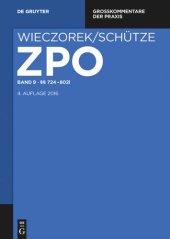 book Zivilprozessordnung und Nebengesetze: Band 9 §§ 724-802l