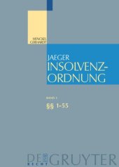 book Insolvenzordnung: Band 1 §§ 1-55