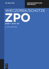 book Zivilprozessordnung und Nebengesetze: Band 7 §§ 511-591