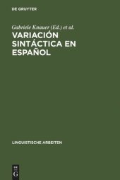 book Variación sintáctica en español: Un reto para las teorías de la sintaxis