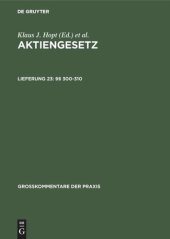 book Aktiengesetz: Lieferung 23 §§ 300-310