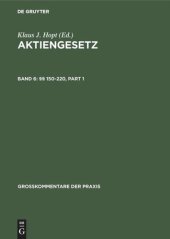 book Aktiengesetz: Band 6 §§ 150-220