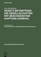 book Gesetz betreffend die Gesellschaften mit beschränkter Haftung (GmbHG): Gesamtregister