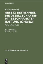 book Gesetz betreffend die Gesellschaften mit beschränkter Haftung (GmbHG): Band 2 (§§ 35–84)