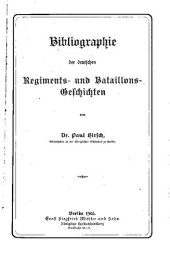 book Bibliographie der deutschen Regiments- und Bataillons-Geschichten