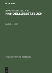 book Handelsgesetzbuch: Band 1 §§ 1–104