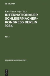 book Internationaler Schleiermacher-Kongreß Berlin 1984