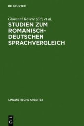 book Studien zum romanisch-deutschen Sprachvergleich