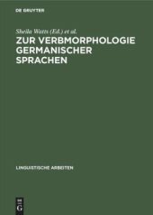 book Zur Verbmorphologie germanischer Sprachen