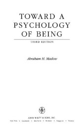 book Toward a Psychology of Being