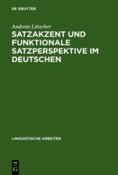 book Satzakzent und Funktionale Satzperspektive im Deutschen