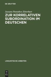 book Zur korrelativen Subordination im Deutschen