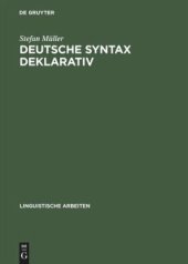 book Deutsche Syntax deklarativ: Head-Driven Phrase Structure Grammar für das Deutsche