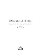 book Manuale di estimo. Valutazioni economiche ed esercizio della professione