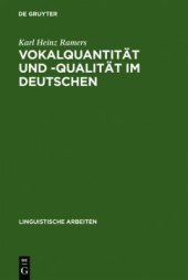 book Vokalquantität und -qualität im Deutschen