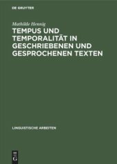 book Tempus und Temporalität in geschriebenen und gesprochenen Texten