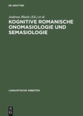 book Kognitive romanische Onomasiologie und Semasiologie