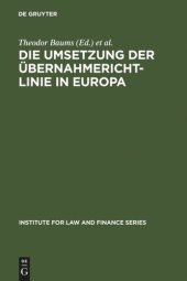 book Die Umsetzung der Übernahmerichtlinie in Europa