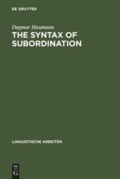 book The Syntax of Subordination