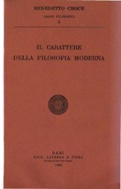 book Il carattere della filosofia moderna