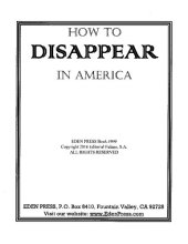 book How to Disappear in America