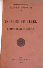 book Indagini su Hegel. E schiarimenti filosofici