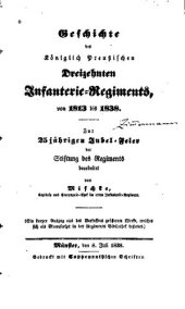 book Geschichte des Königlich Preußischen Dreizehnten Infanterie-Regiments von 1813 bis 1838