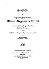 book Geschichte des Schleswig-Holsteinischen Ulanen-Regiments Nr. 15 von seiner Stiftung bis zum Tage des 25jährigen Bestehens