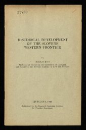 book Historical Development of the Slovene Western Frontier