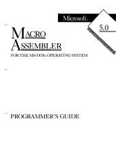 book Microsoft Macro Assembler 5.0 For The MS-DOS Operating System: Programmer's Guide