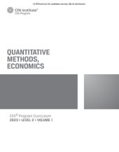 book CFA Program Curriculum 2023 Level 2 Volume 1 Quantitative Methods Economics