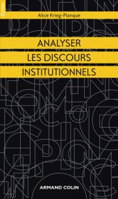 book Analyser les discours institutionnels