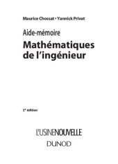 book Aide-mémoire de mathématiques de l'ingénieur - 2ème édition (Sciences et Techniques) (French Edition)